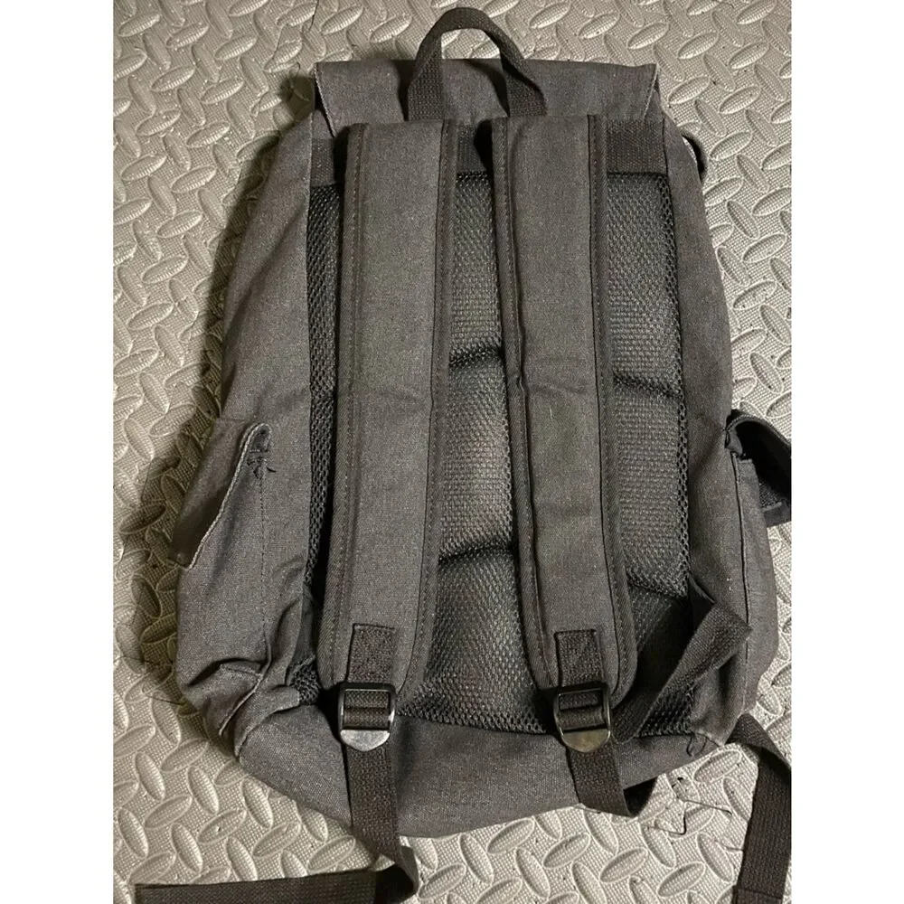 Uzumaki Naruto Graphic Canvas Flap Backpack - Black & Yellow